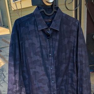 ETRO black camo button down shirt size 43 XL
